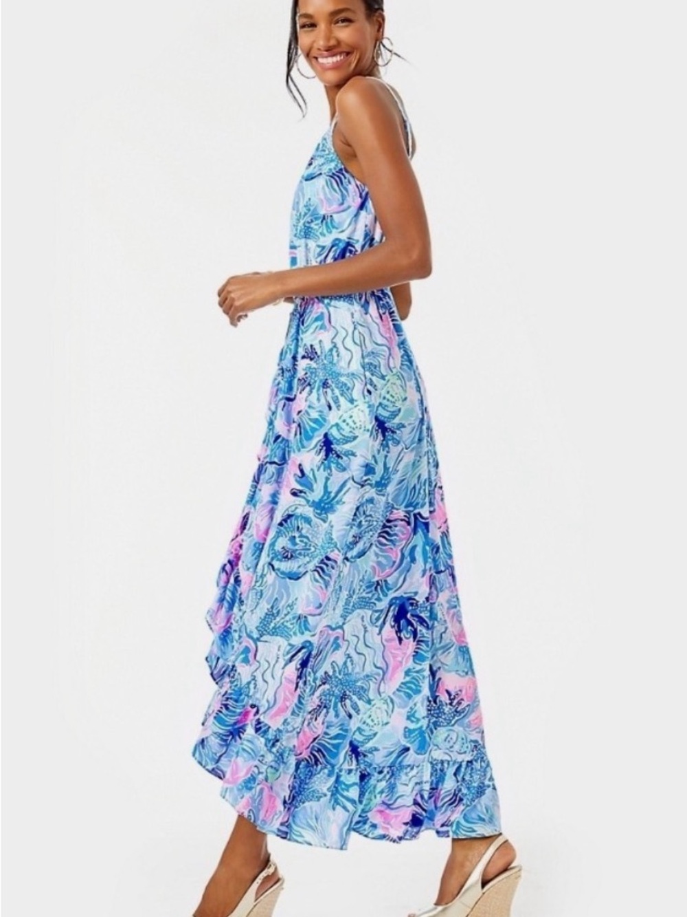 Lilly Pulitzer Mareena Maxi Dress Saltwater Blue Shade Seekers
